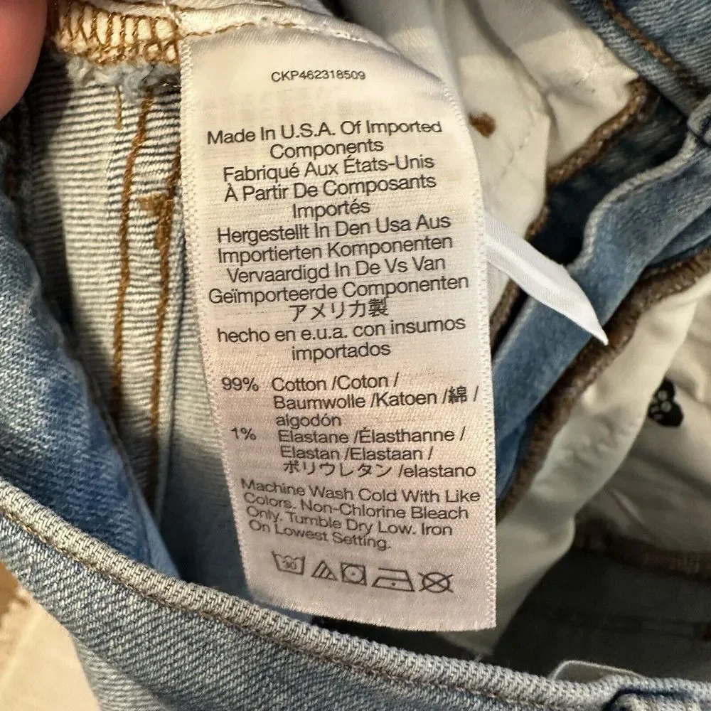 Madewell Womens Size 27 Perfect Vintage Straight Jeans Distressed Light Wash - Picture 8 of 8